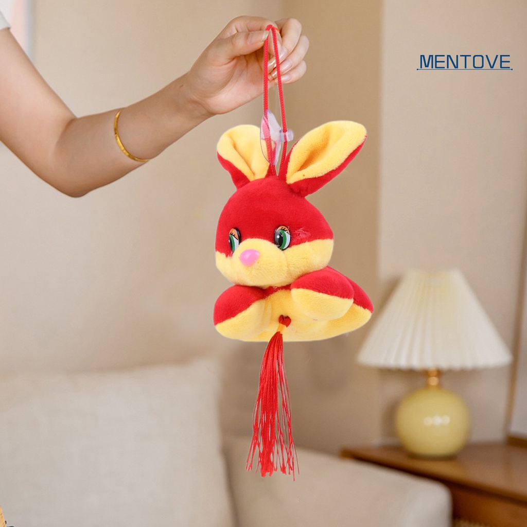 Búp Bê Nhồi Bông Hình Thỏ Năm Mới 2023 10cm Có Giác Hút Và Dây Treo Trang Trí