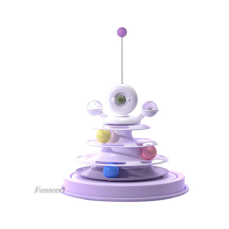 [Fenteer1] Đồ Chơi Xếp Hình Đường Ray Vòng Tròn 3 Lớp Vui Nhộn Cho Mèo Cưng