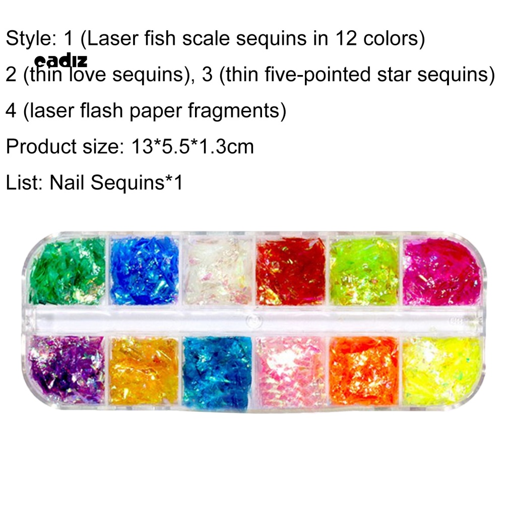 Hộp Sequin Lấp Lánh Nhiều Màu Sắc Dùng Để Trang Trí Móng Nghệ Thuật