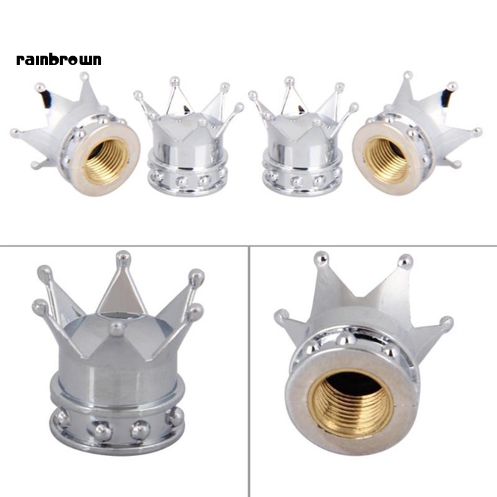 Bộ 4 Nắp Van Bánh Xe Chống Bụi Hình Vương Miện