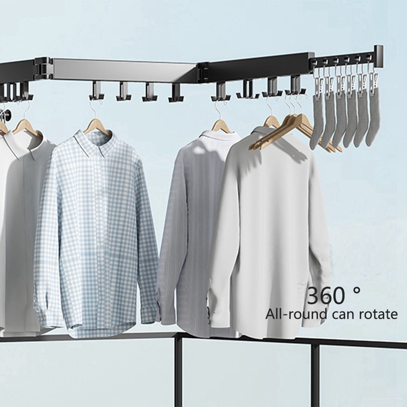 Giá Phơi Đồ Gắn Tường 24 Móc Có Thể Thu Gọn Tiện Dụng