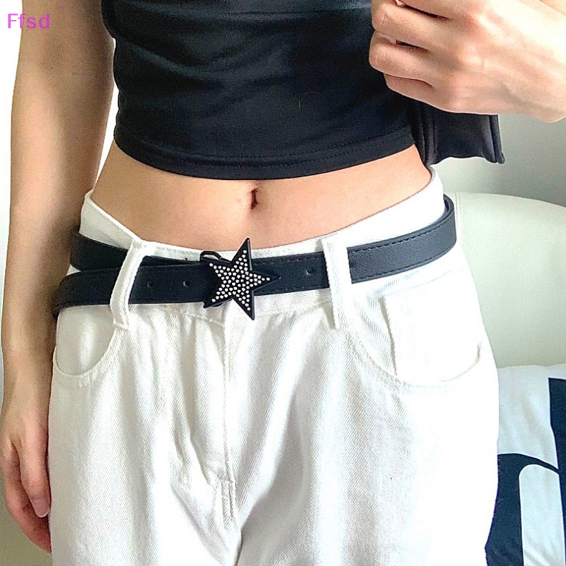 Thắt Lưng Da PU Hình Ngôi Sao Đính Đá Thời Trang Cho Nữ