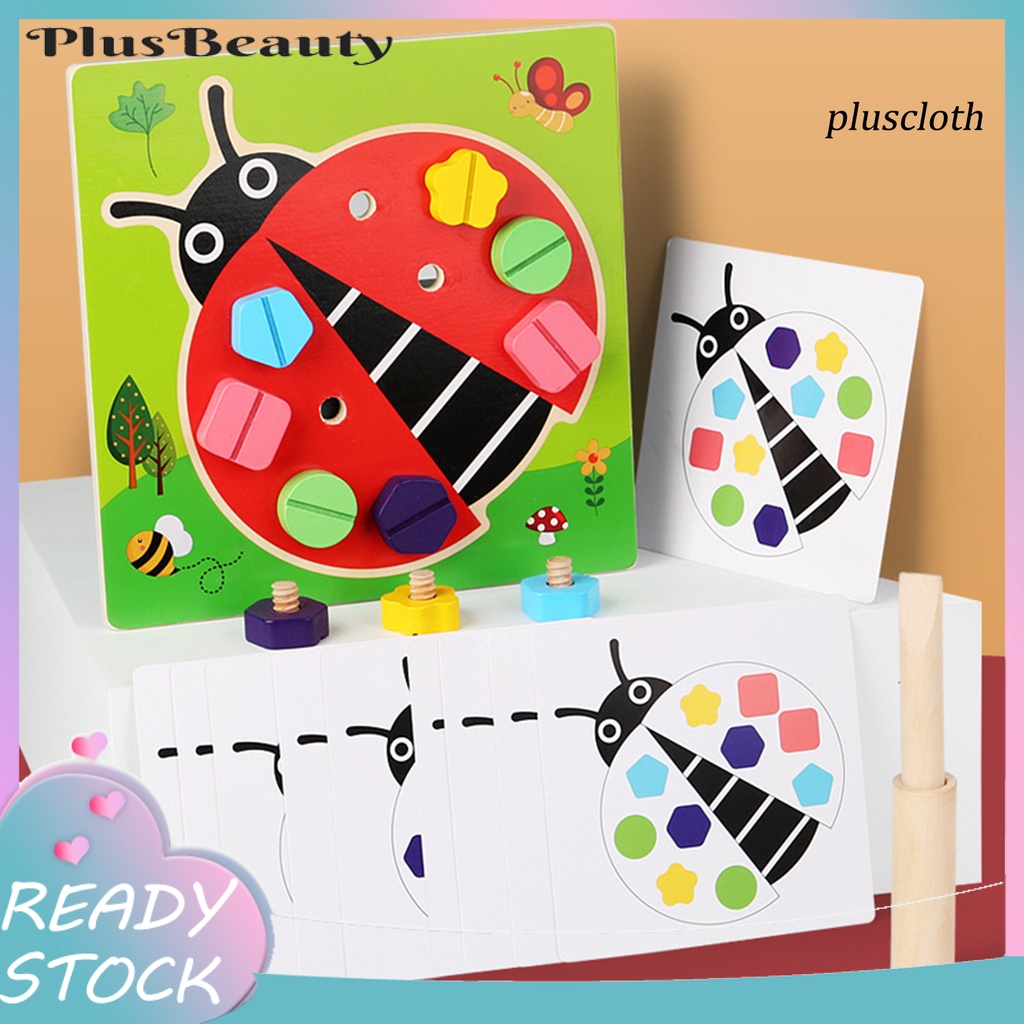 1 Cặp Đai Ốc Giải Trí Viền Mịn Kèm Đĩa Lót Bằng Gỗ Dành Cho Trẻ Em