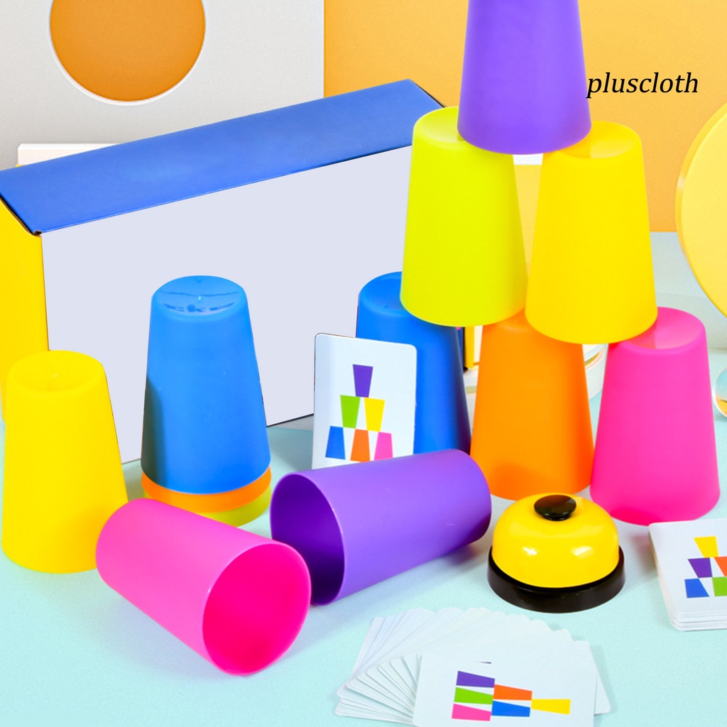 1 Bộ Đồ Chơi Cốc Xếp Chồng Bằng Giấy Dày Dặn Nhiều Màu Sắc Tương Tác Giữa Cha Mẹ Và Bé Mẫu Giáo