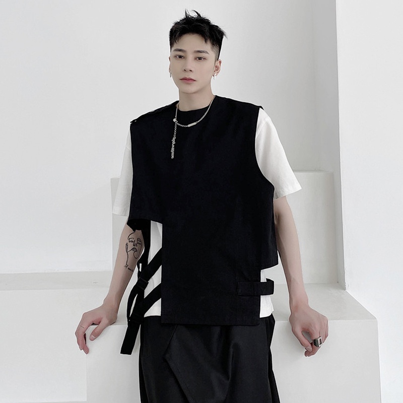 Áo Khoác Ghi Lê Không Tay Phong Cách Yamamoto Đường Phố Cá Tính Cho Nam