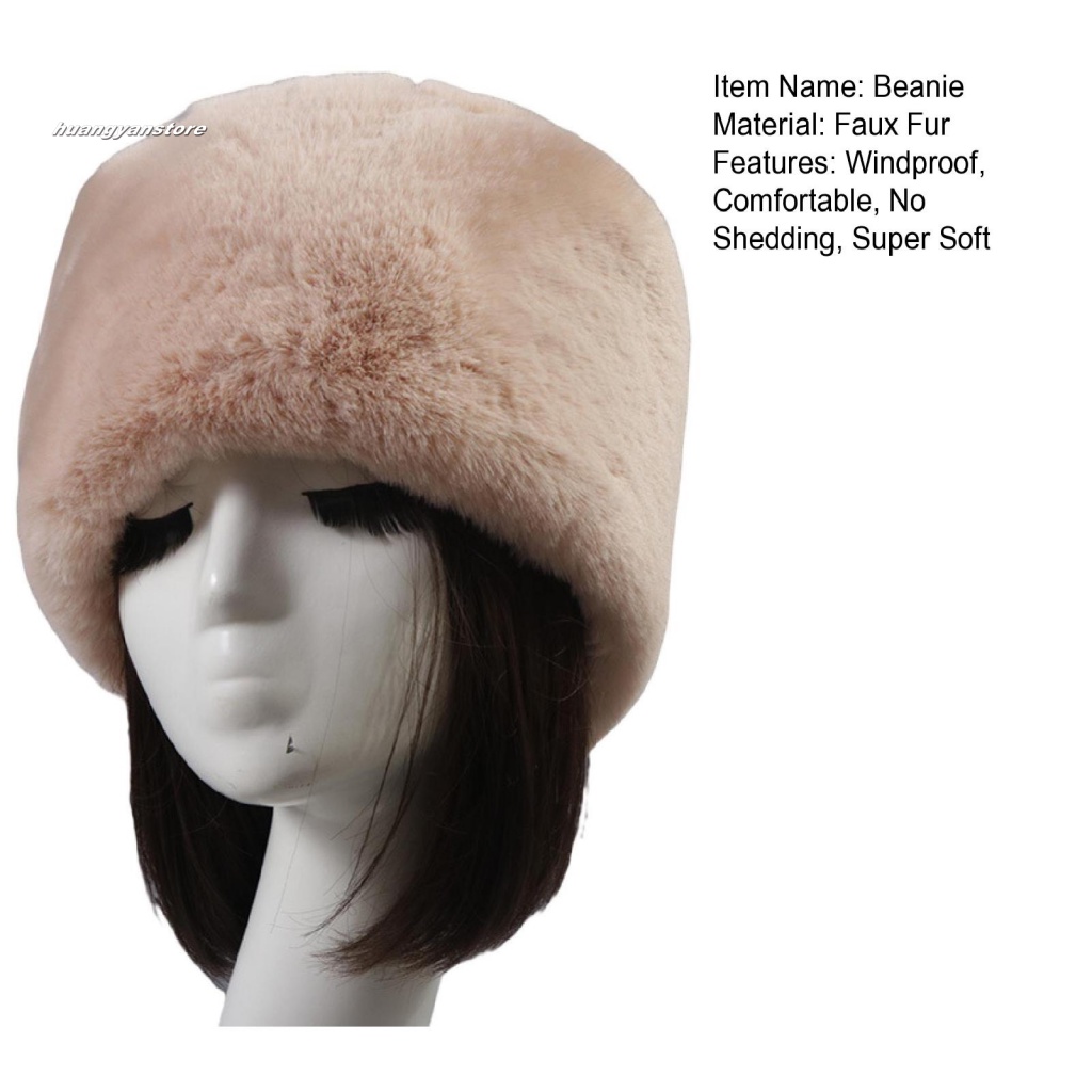 Mũ Beanie Giả Lông Dày Dặn Chống Gió Thời Trang Mùa Đông Cho Nữ