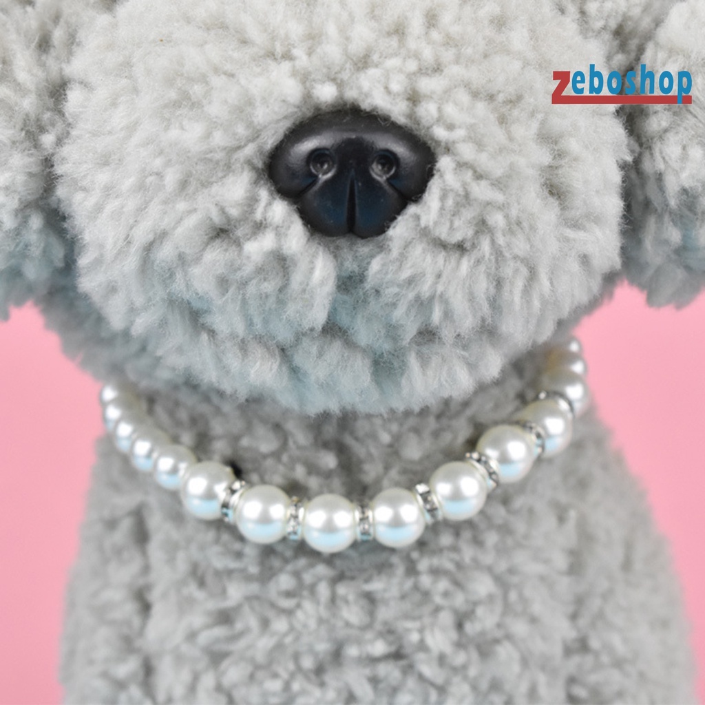 Vòng cổ Đính Ngọc Trai Nhân Tạo Thời Trang Dành Cho Thú Cưng