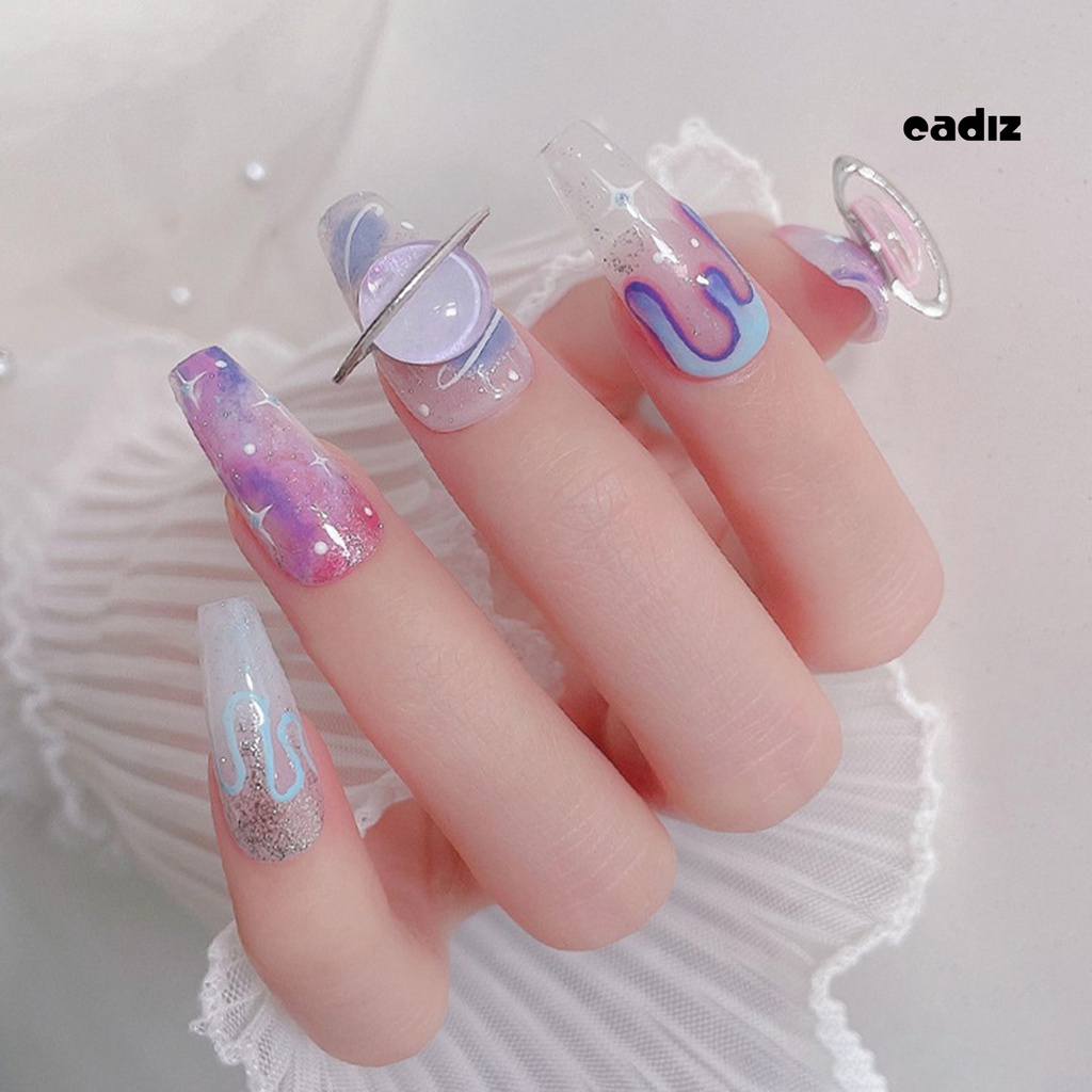 Bộ 10 Phụ Kiện Trang Trí Móng Tay Hình Hành Tinh 3D Lấp Lánh Dành Cho Nữ