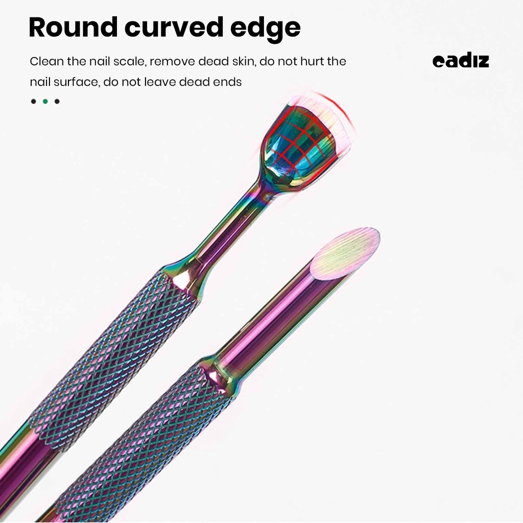 Dụng Cụ Đẩy Biểu Bì Cắt Móng Hai Đầu Hình Tròn / Cong Bằng Thép Không Gỉ Dùng Chăm Sóc Móng Tay