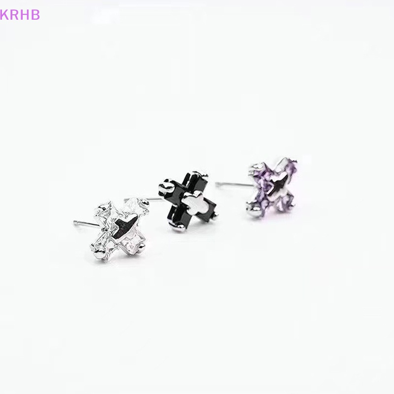 Đôi Khuyên Tai Hình Thánh Giá Đính Đá Zircon Dành Cho Nữ Mới