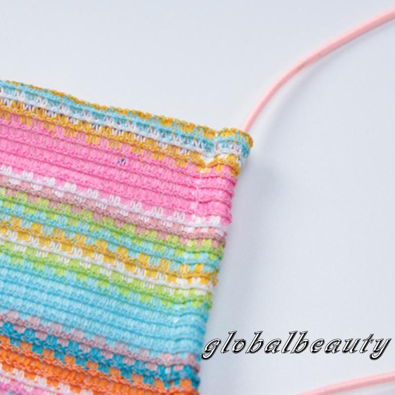 Áo Croptop Hai Dây Hở Lưng Họa Tiết Kẻ Sọc Nhiều Màu Sắc Thời Trang Mùa Hè Cho Nữ