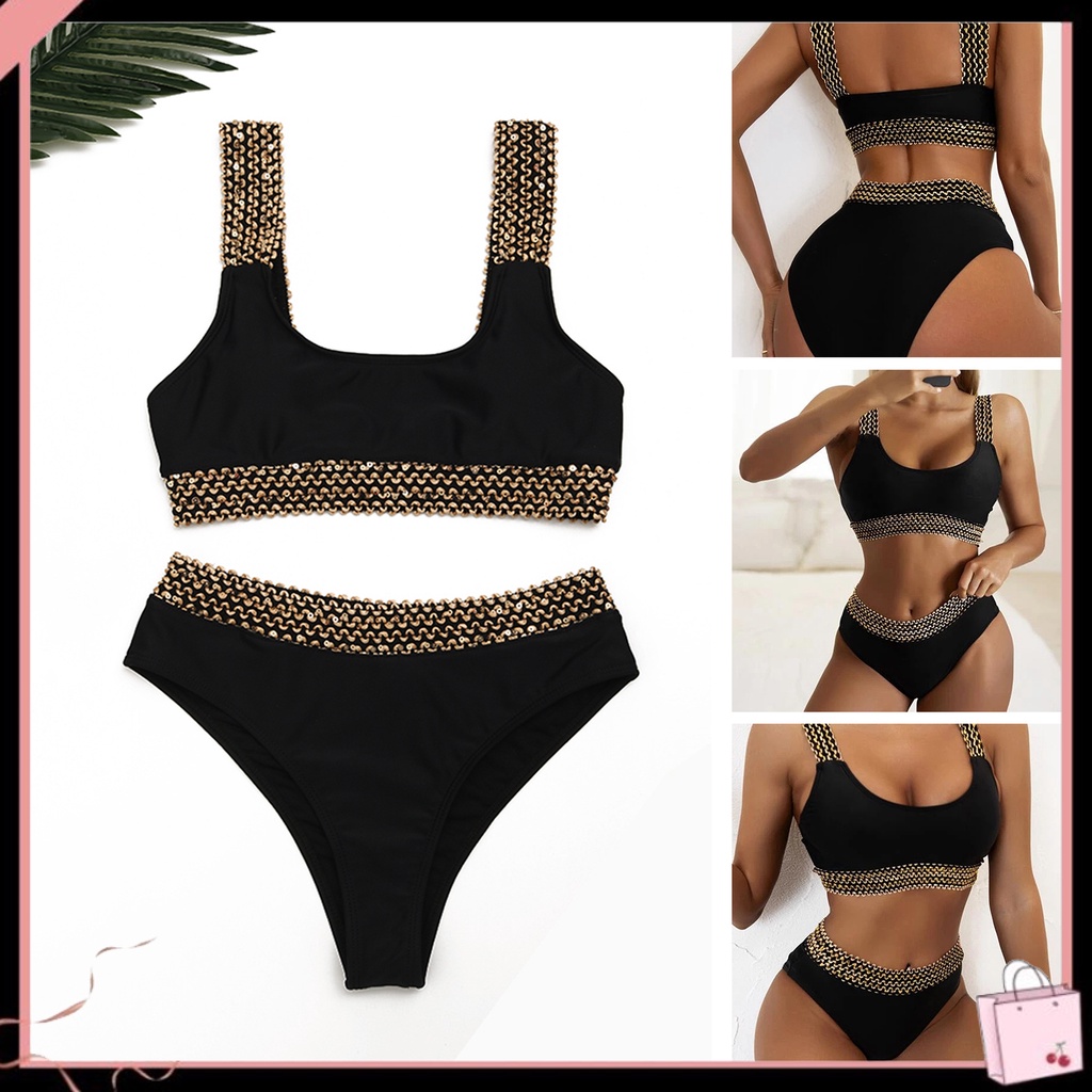 Bộ Đồ Bơi 2 Mảnh Màu Sắc Trơn Nhanh Khô Quyến Rũ Dành Cho Nữ