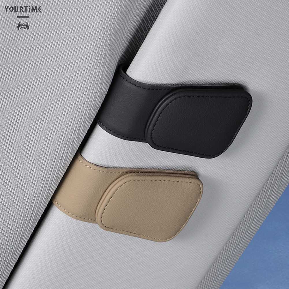 Kẹp Giữ Mắt Kính Bằng Da PU Có Nam Châm Thông Dụng Cho SUV / Xe Tải