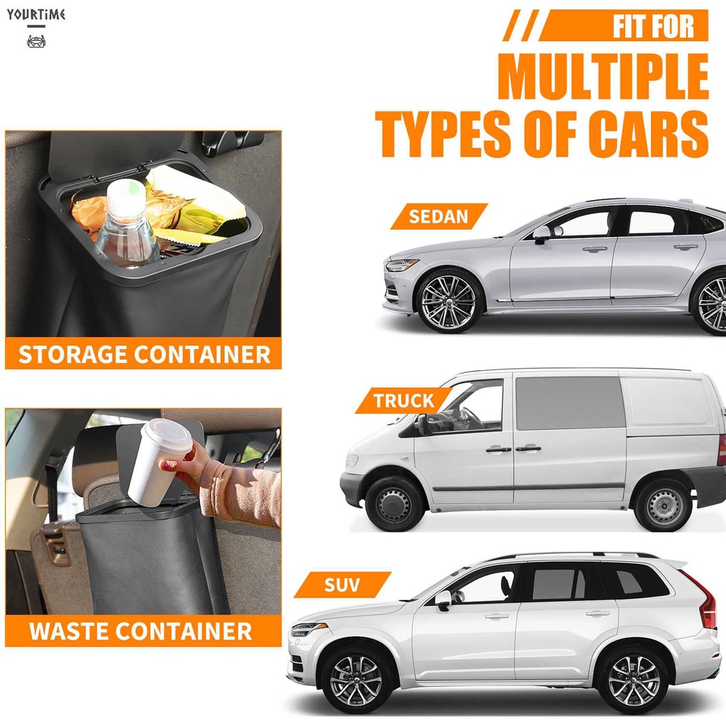 Thùng Rác Bằng Da Có Nắp Chống Nước Tiện Dụng Cho Xe Hơi