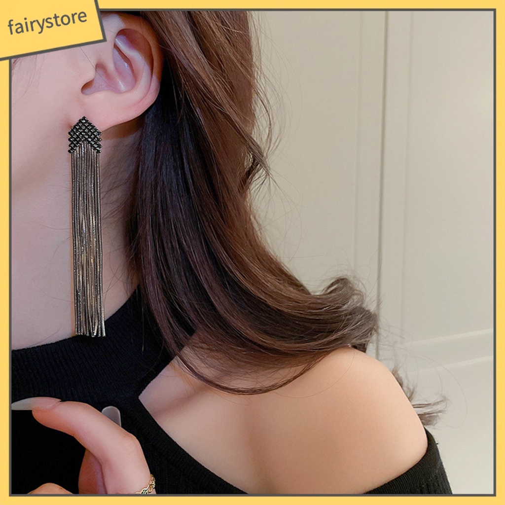 1 Đôi Bông Tai Hình Tam Giác Đính Đá Thời Trang Dành Cho Nữ