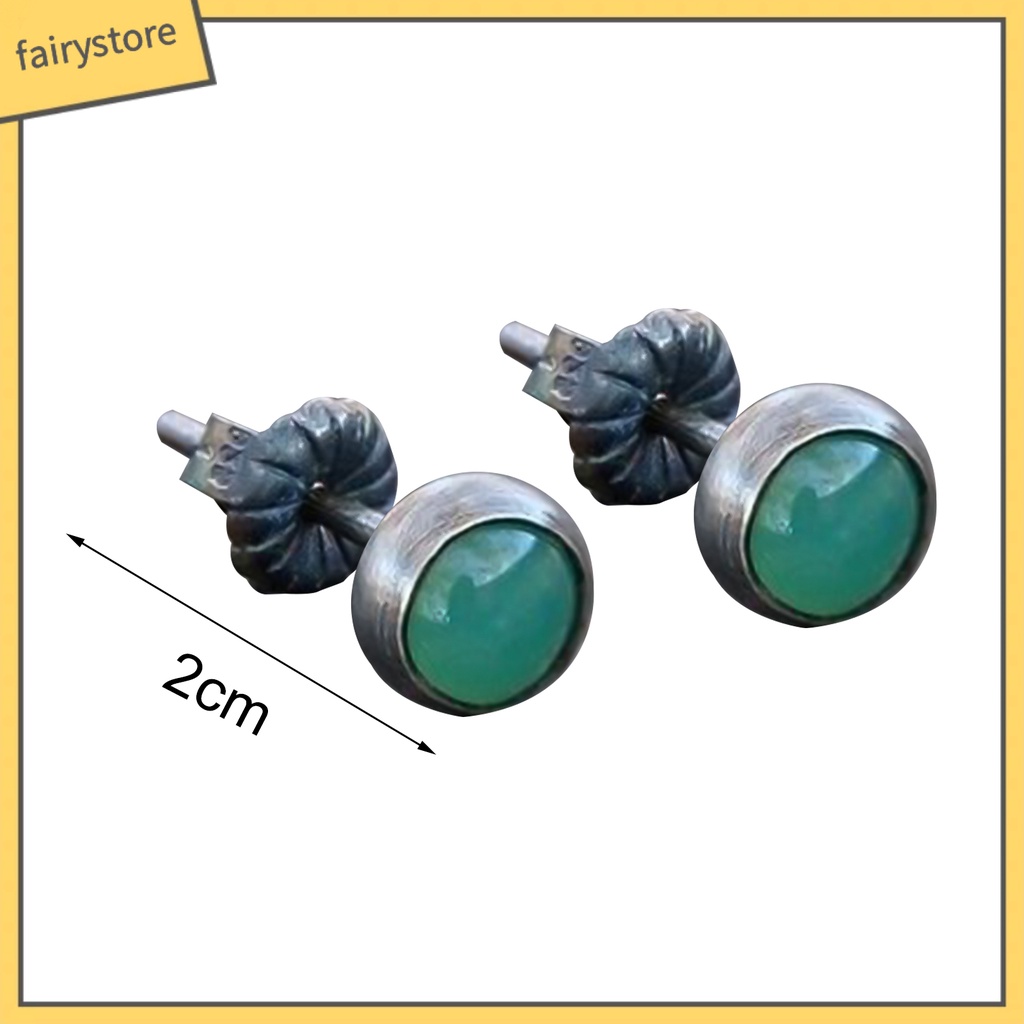 1 Đôi Bông Tai Hợp Kim Đính Ngọc Bích Giả Tinh Tế Cho Nữ