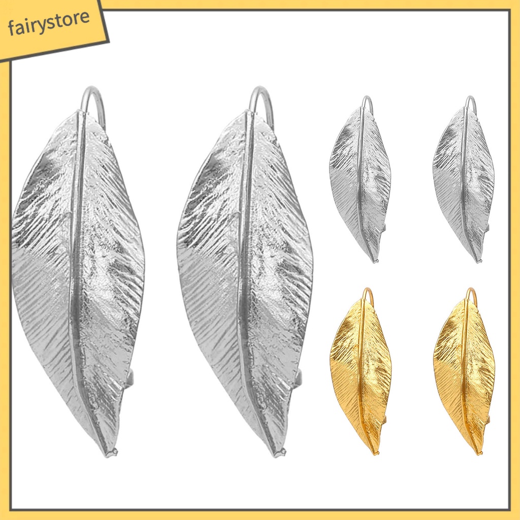 1 Đôi Bông Tai Móc Hình Chiếc Lá Bằng Kim Loại Màu Sắc Tươi Sáng Phong Cách Retro