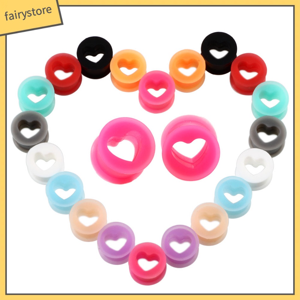 1 Khuyên Nong Tai Silicone Hình Trái Tim Unisex