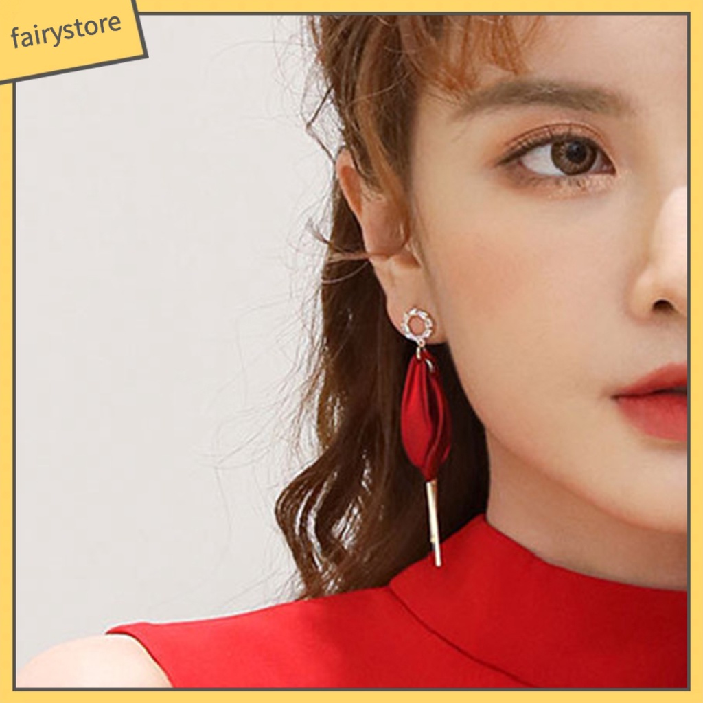 1 Đôi Bông Tai Hình Học Dáng Dài Đính Đá Zircon Phong Cách Hàn Quốc Thanh Lịch