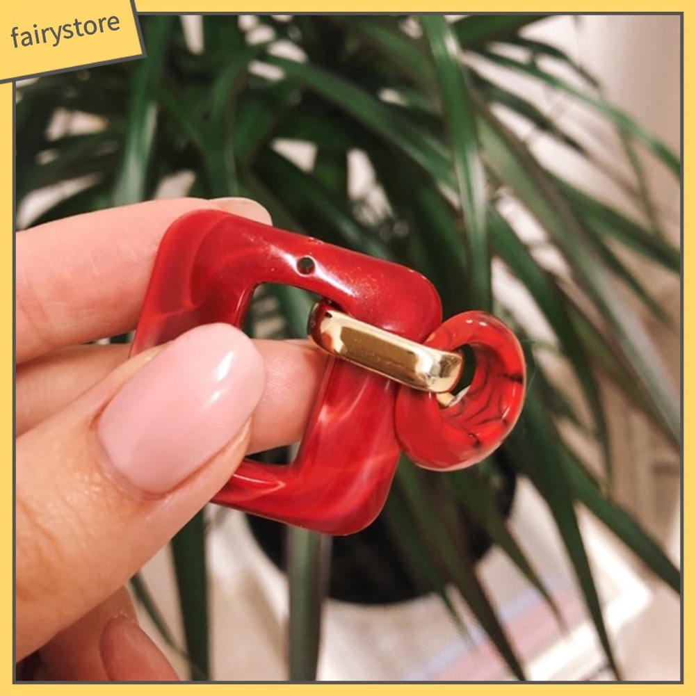 Bông Tai Hình Vuông Dáng Dài Bằng Nhựa Resin Thời Trang Cho Nữ