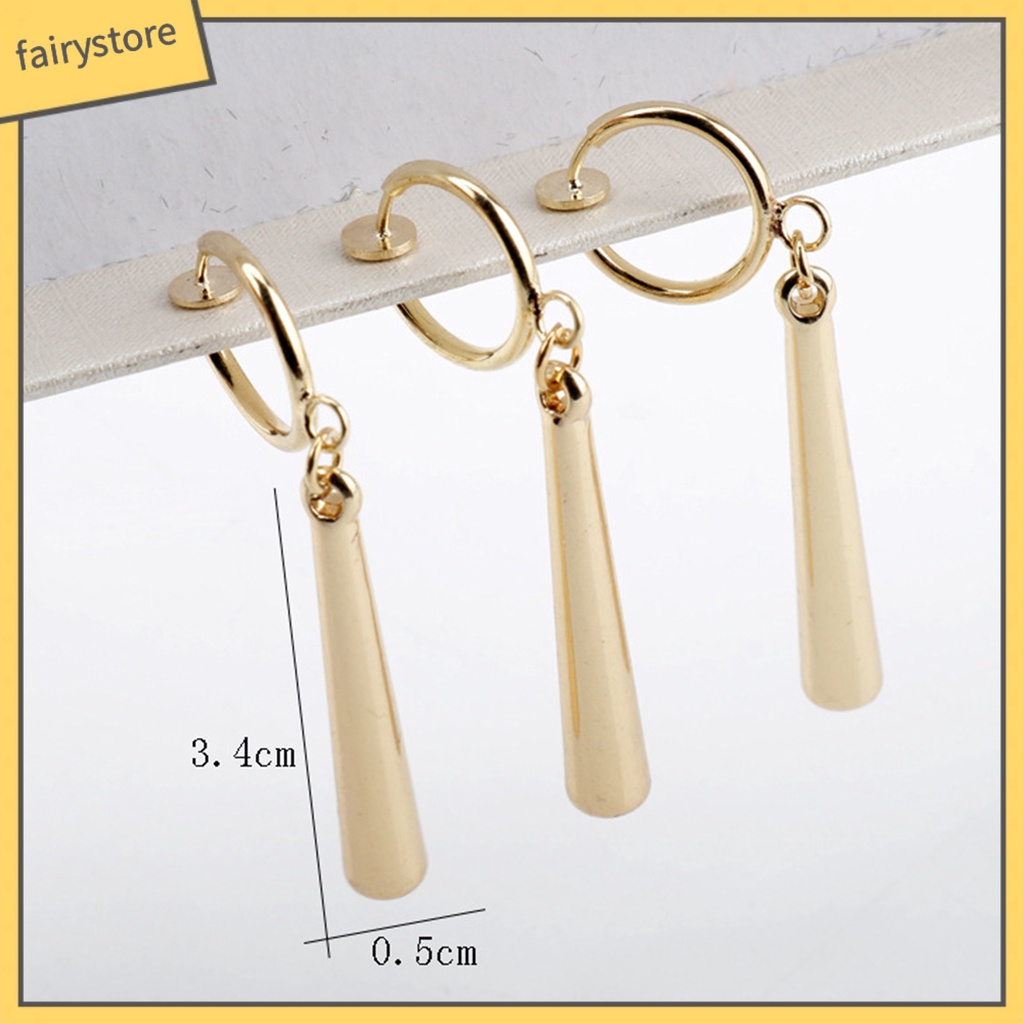 Bông Tai Dạng Móc Bằng Hợp Kim Màu Sắc Đơn Giản Lâu Trôi Cho Nữ