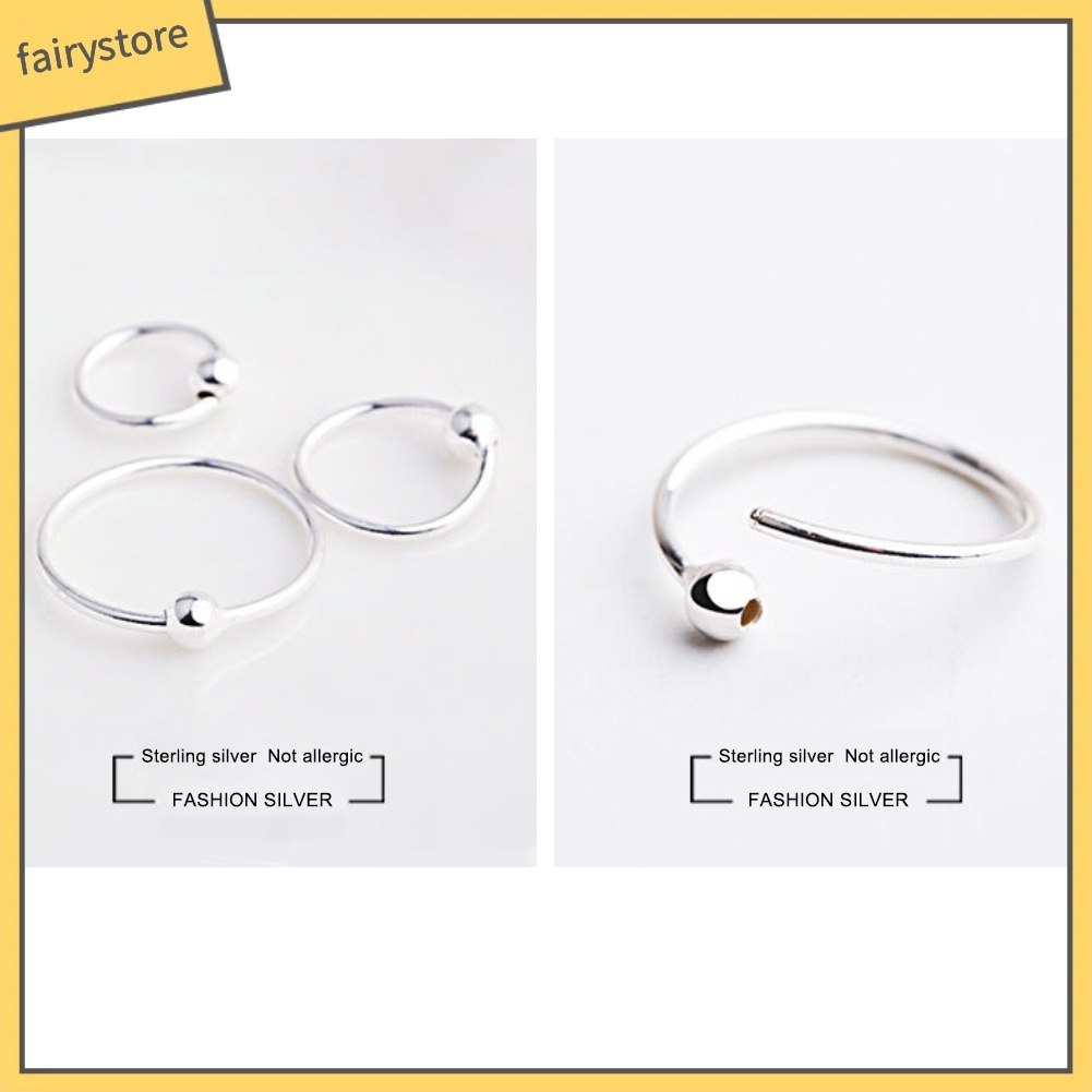 Bông Tai Mạ Bạc Hình Tròn Thời Trang Dành Cho Nữ