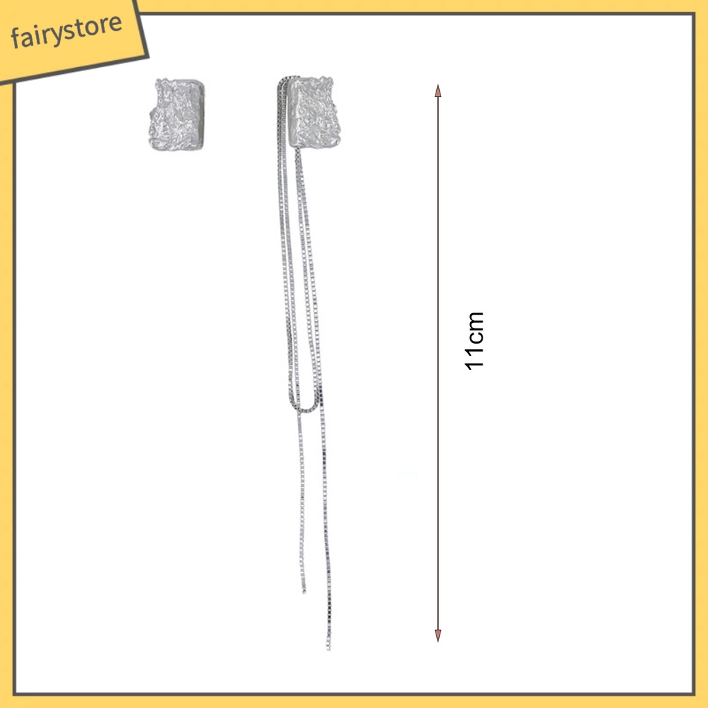 1 Đôi Bông Tai Hình Vuông Tua Rua Phong Cách Hàn Quốc Dành Cho Nữ