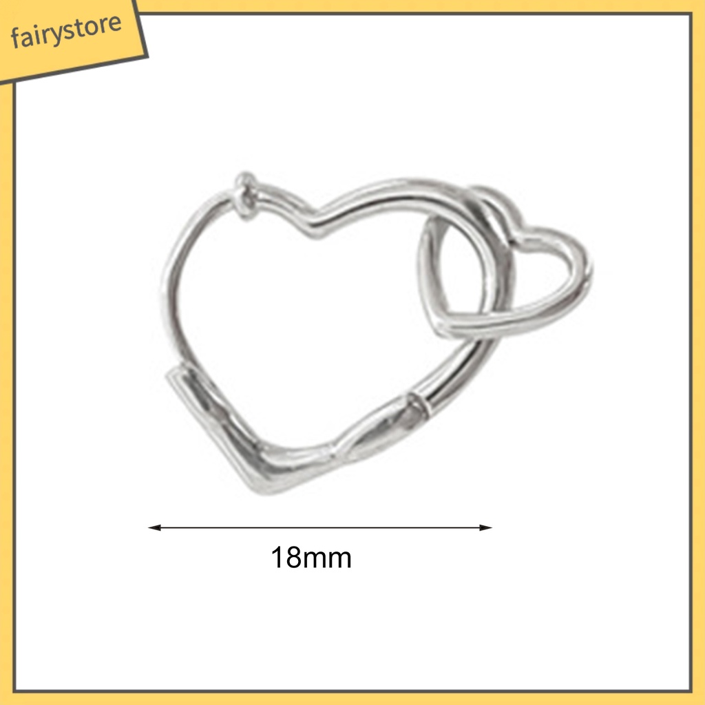 1 Đôi Bông Tai Hình Trái Tim Đôi Phong Cách Hàn Quốc Dành Cho Nữ