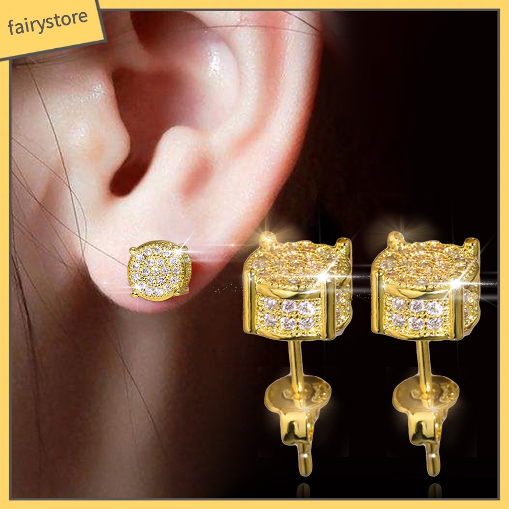 Khuyên Tai Tròn Đính Đá Zircon Thời Trang Cho Nữ