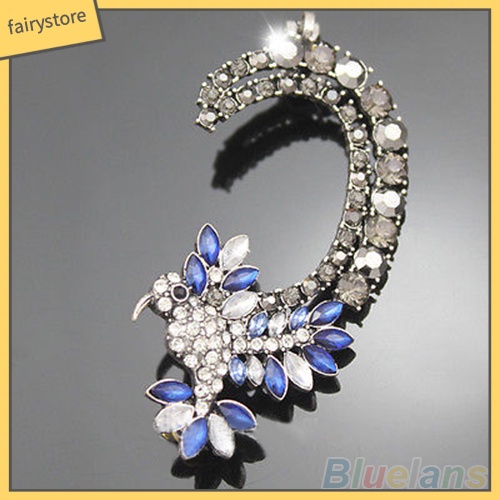 1 Bông Tai Đeo Vành Tai Hình Chim Ruồi Đính Đá Kiểu Vintage Cho Nữ