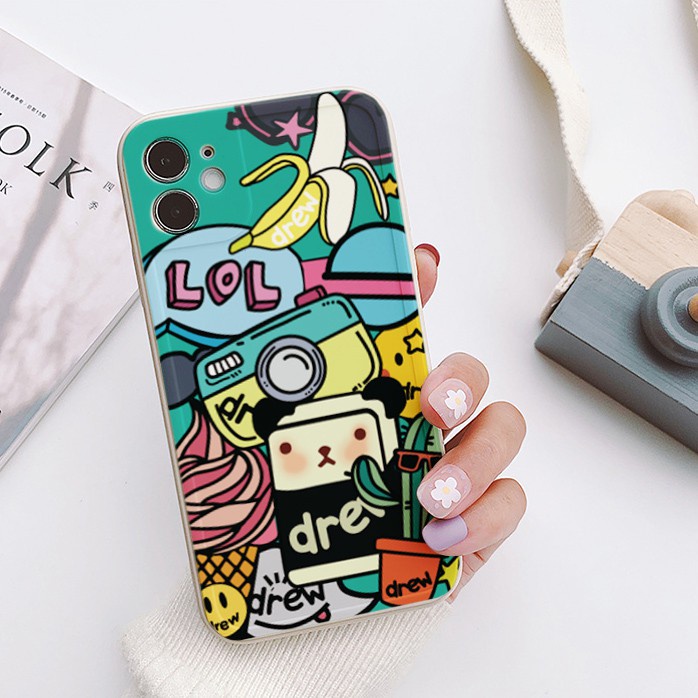 Ốp lưng IPhone  cạnh vuông DREW Sắc màu BVC 6/6plus/6s/6splus/7/7plus/8/8plus/x/xr/xs/11/12/13/14/Pro/Plus/Promax AGC34