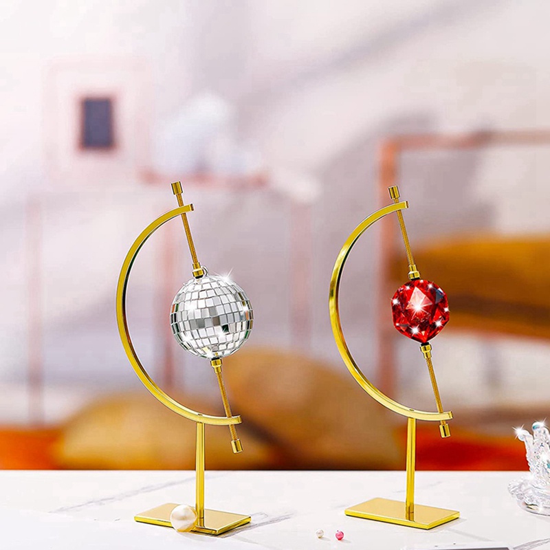 Bộ 2 Giá Đỡ Kẹp Hình Cầu Bằng Kim Loại Màu Vàng Dùng Trưng Bày Trang Trí