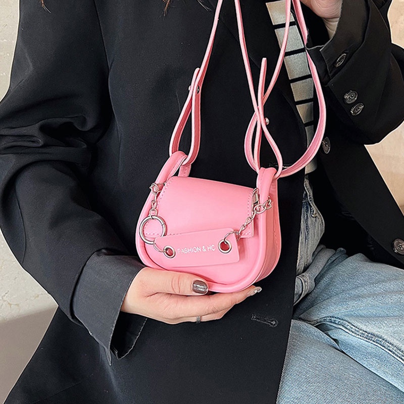 Túi Xách Mini Phối Dây Xích Phong Cách Thời Trang Hàn Quốc Dành Cho Nữ