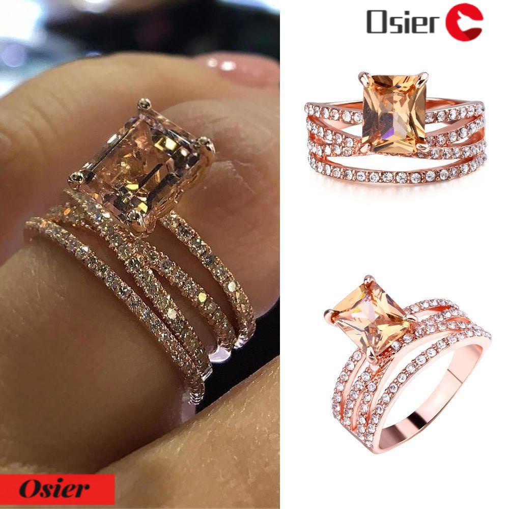 Set 1 2 Nhẫn Mặt Vuông Trang Sức Thời Trang