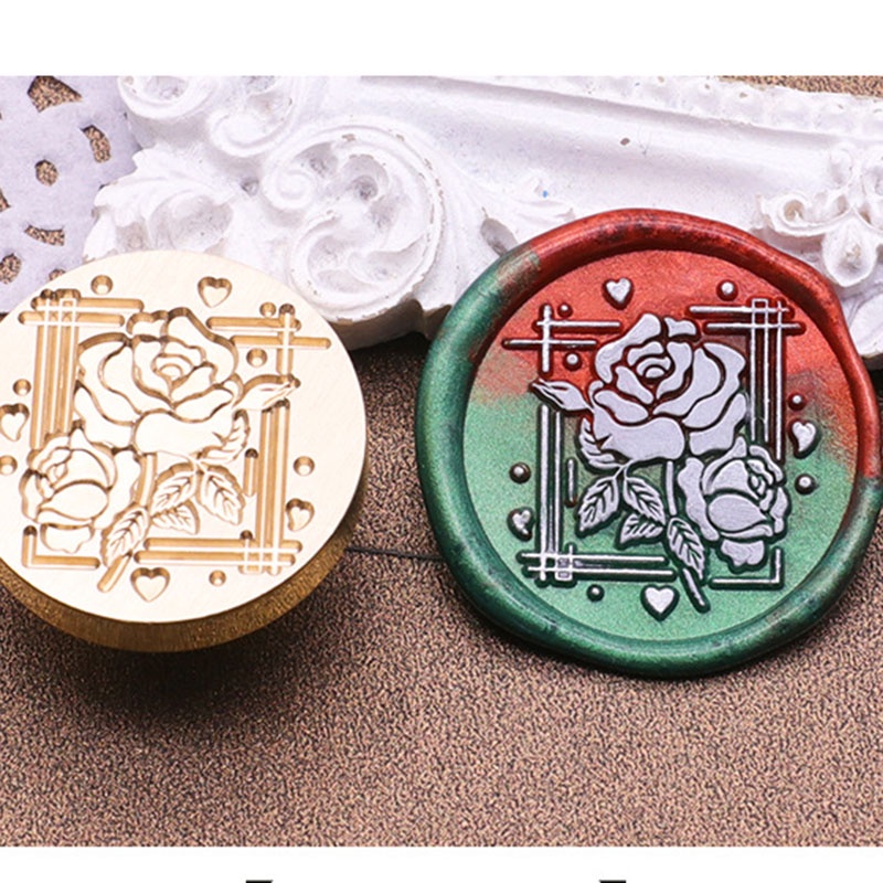 Con Dấu Đóng Sáp Niêm Phong Bì Thư Hình Vườn Hoa Hồng Bằng Đồng DIY