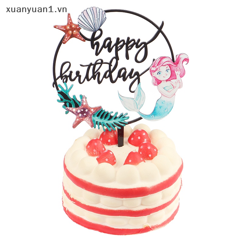 1 Topper Trang Trí Bánh Kem Hình Chữ Happy Birthday Xinh Xắn