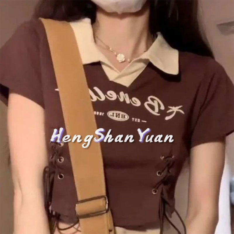 Áo Thun Ngắn Tay Phong Cách retro Mỹ Thời Trang Cho Nữ
