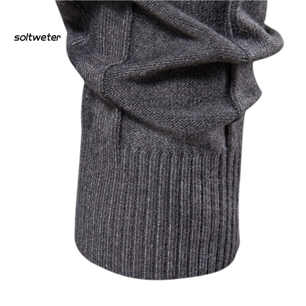 Áo Sweater Dệt Kim Cổ Lọ Mềm Mại Họa Tiết Kẻ Sọc Thời Trang Mùa Đông Cho Nam