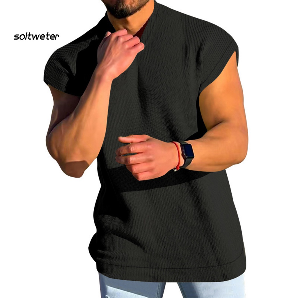 Áo Thun Tay Ngắn Cổ Chữ V Màu Sắc Đơn Giản Thời Trang Mùa Hè Cho Nam