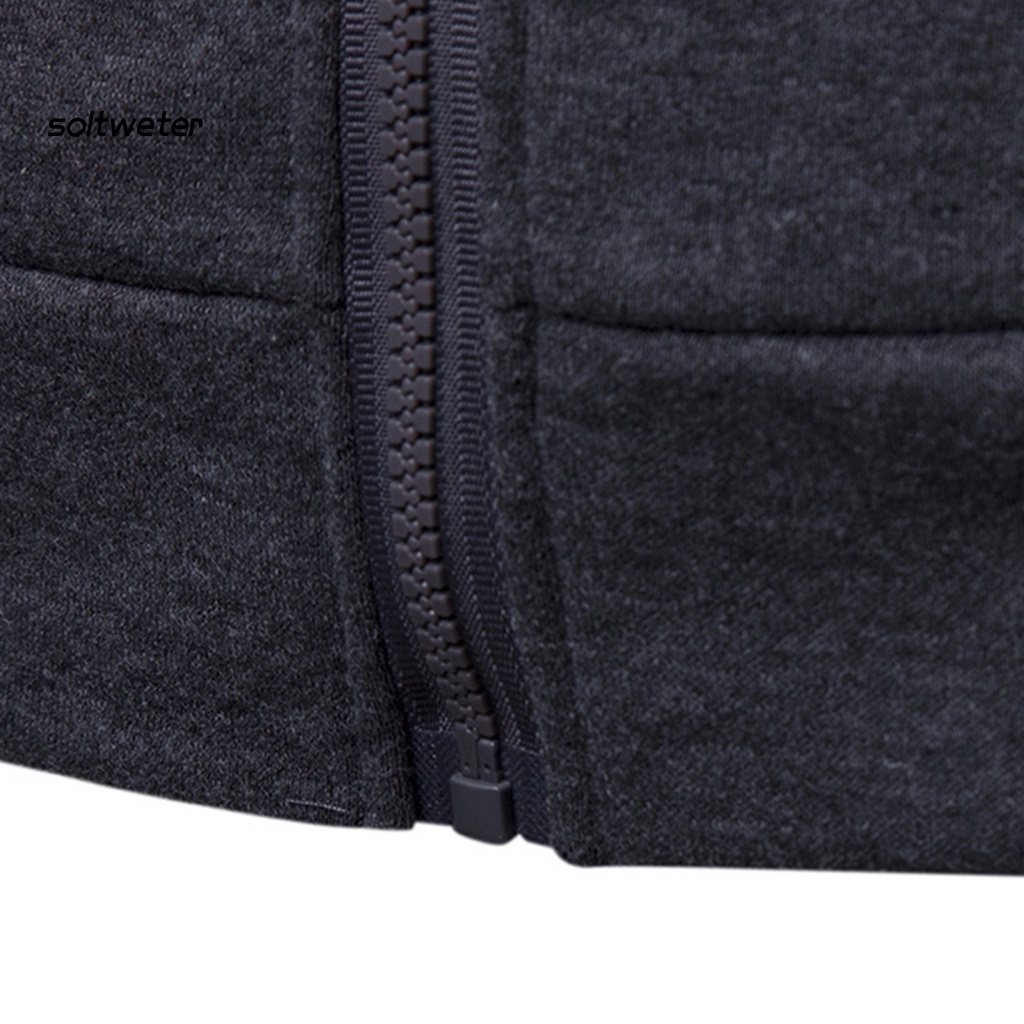 St Áo Khoác Hoodie Mùa Đông Chắp Vá Màu Sắc Tương Phản Tay Dài Có Khóa Kéo Mặc