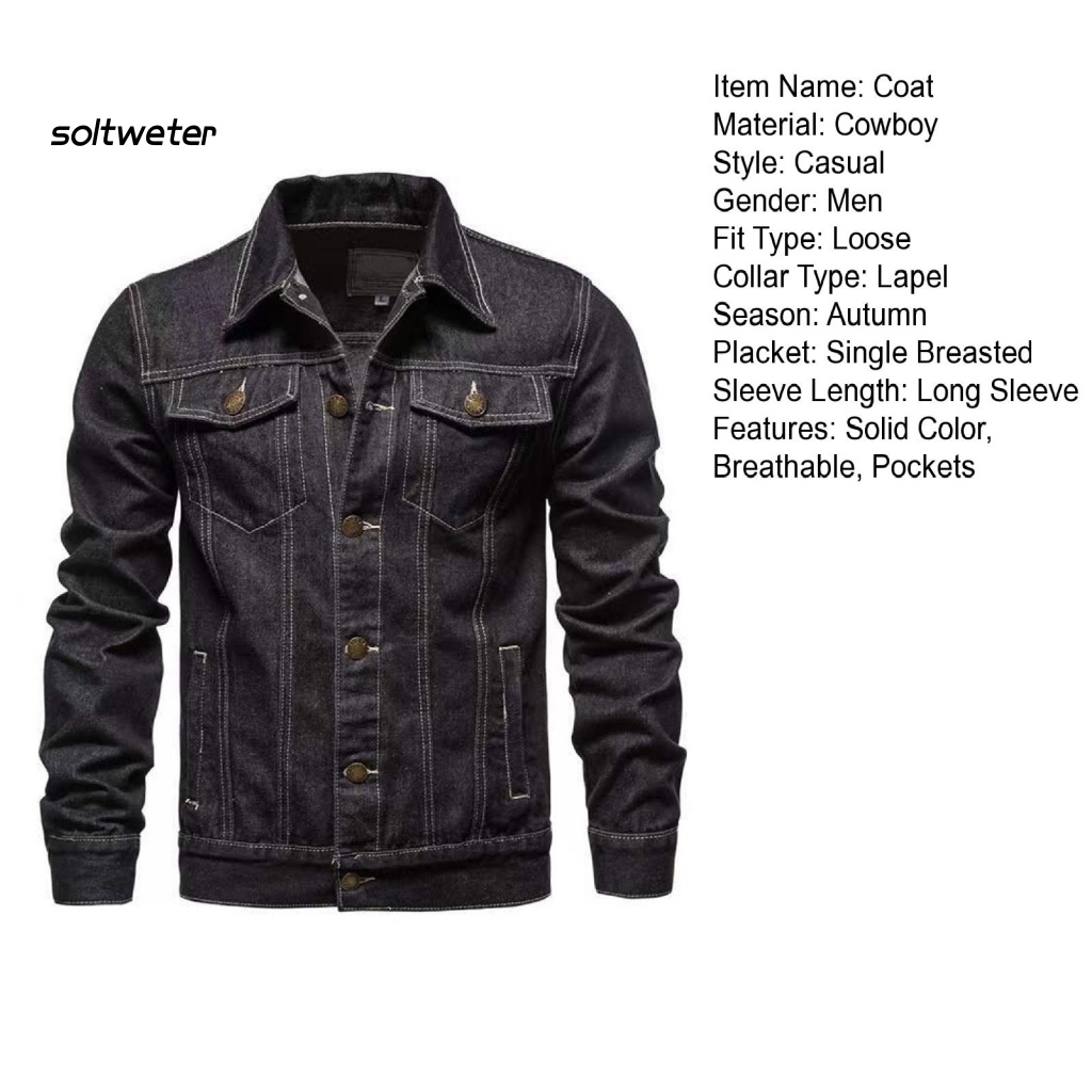 Áo Khoác Denim Tay Dài Màu Sắc Đơn Giản Thời Trang Đường Phố