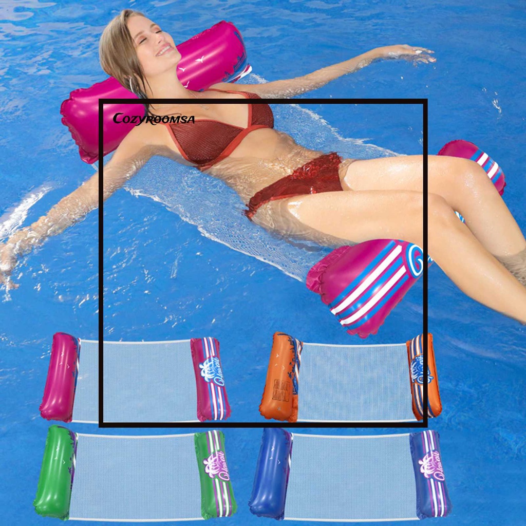 Giường Phao Bơi Bơm Hơi Bằng PVC In Họa Tiết Độc Đáo Kèm Lưới Tiện Dụng