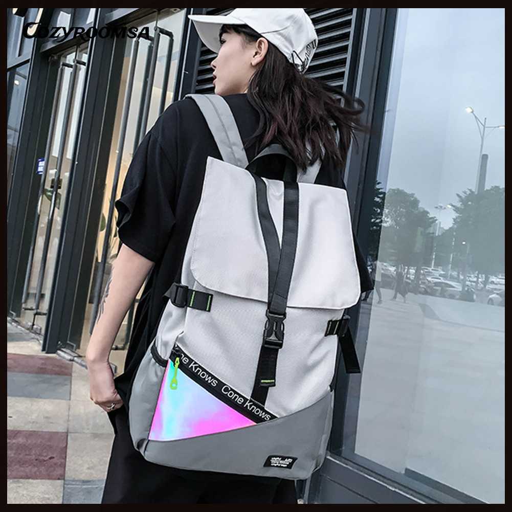 Ba Lô Thể Thao Nylon Phản Quang Màu Sắc Tương Phản Dành Cho Nam Và Nữ