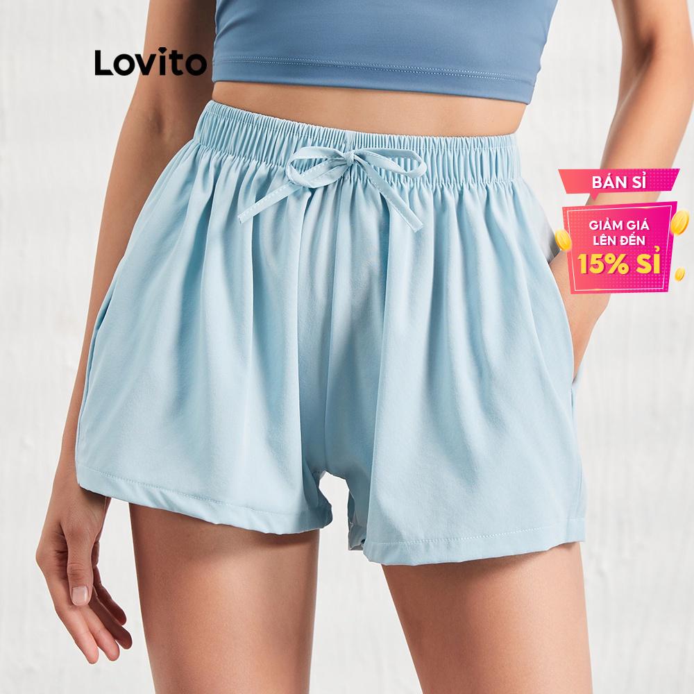 Quần short thể thao Lovito thiết kế đơn giản thoải mái thời trang L07056