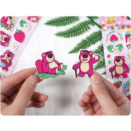 Hình dán sticker nổi 3D Gấu Dâu Lotso, Gấu Dâu Miniso cho bé