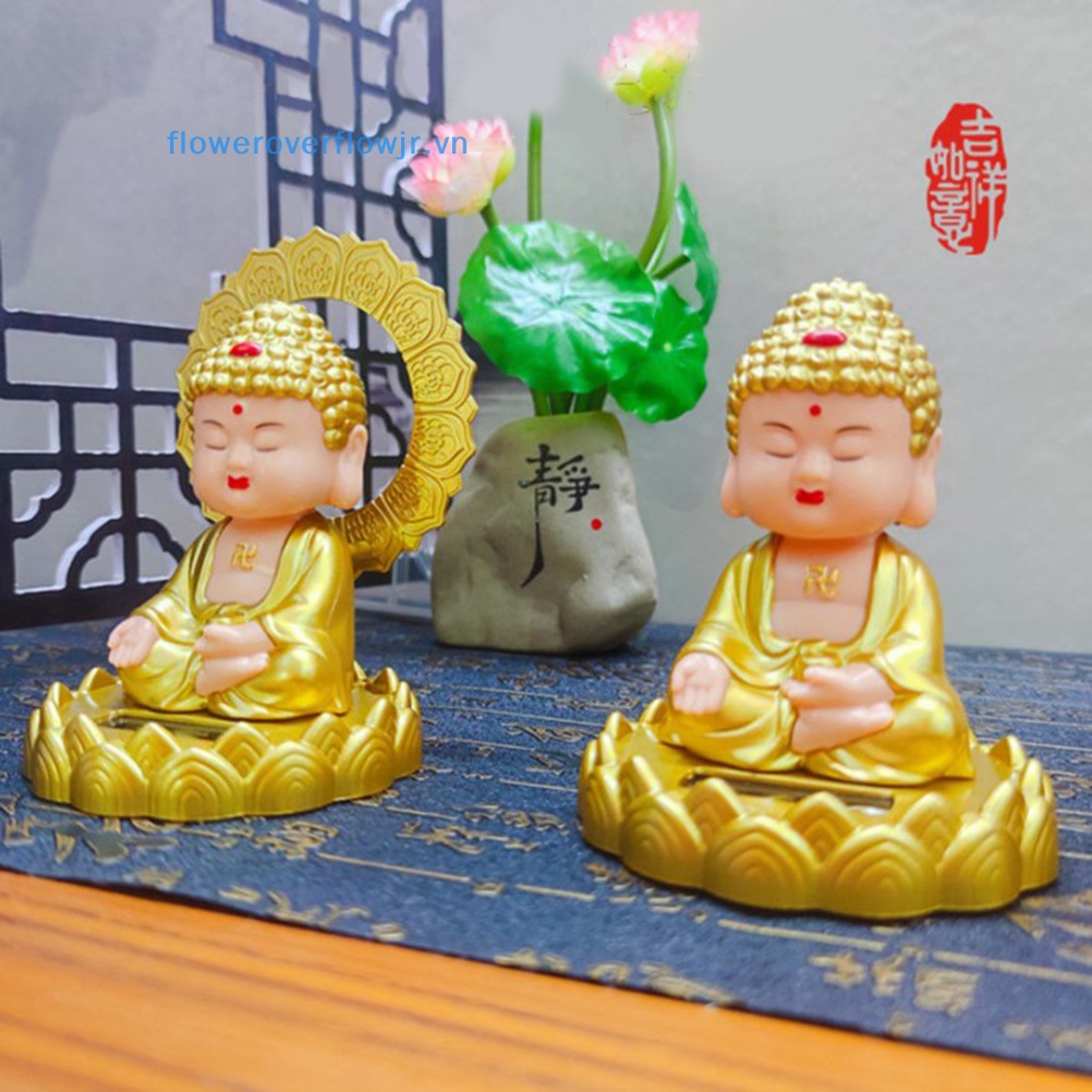 Tượng Phật May Mắn Trang Trí Nội Thất Xe Hơi Sử Dụng Năng Lượng Mặt Trời