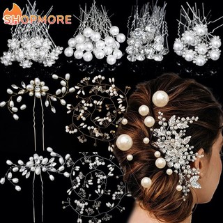 Trâm cài tóc hình vương miện đính ngọc trai sang trọng cho cô dâu