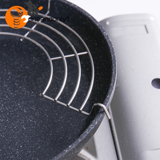 1 Giá Lọc Dầu Bằng Thép Không Gỉ Hình Bán Nguyệt Cách Nhiệt Tiện Dụng Cho Nhà Bếp