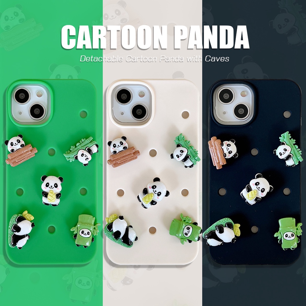 Ốp Điện Thoại Tpu Silicon Mềm Chống Sốc In Hình Gấu Trúc Hoạt Hình Dễ Thương Cho iPhone 14 13 12 11 Pro Max