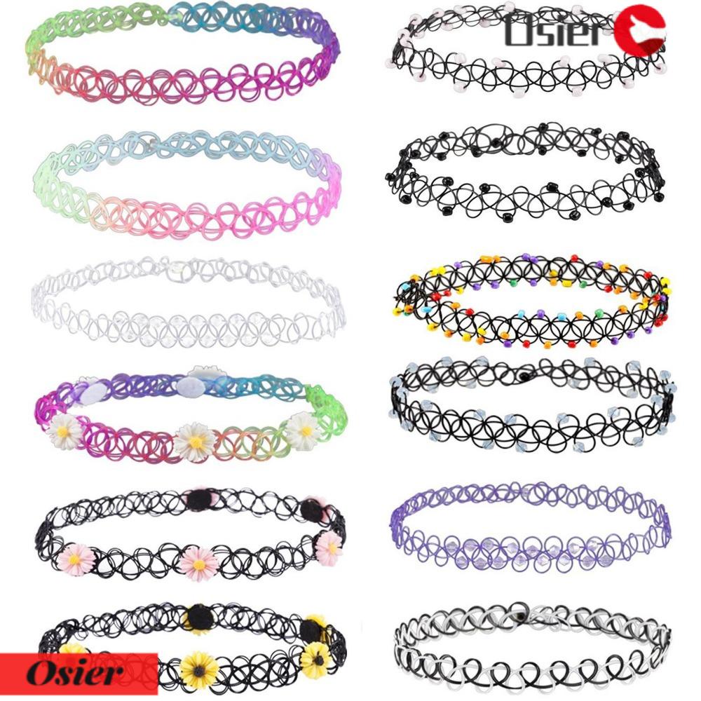 OSIER1 Vòng Cổ Choker Co Dãn Nhiều Màu